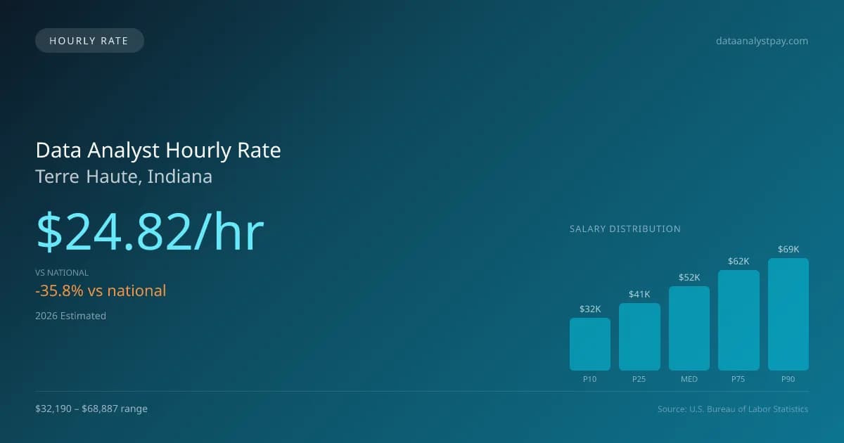Data Analyst Hourly Rate in Terre Haute, IN — 2026 est., based on 2025 BLS
