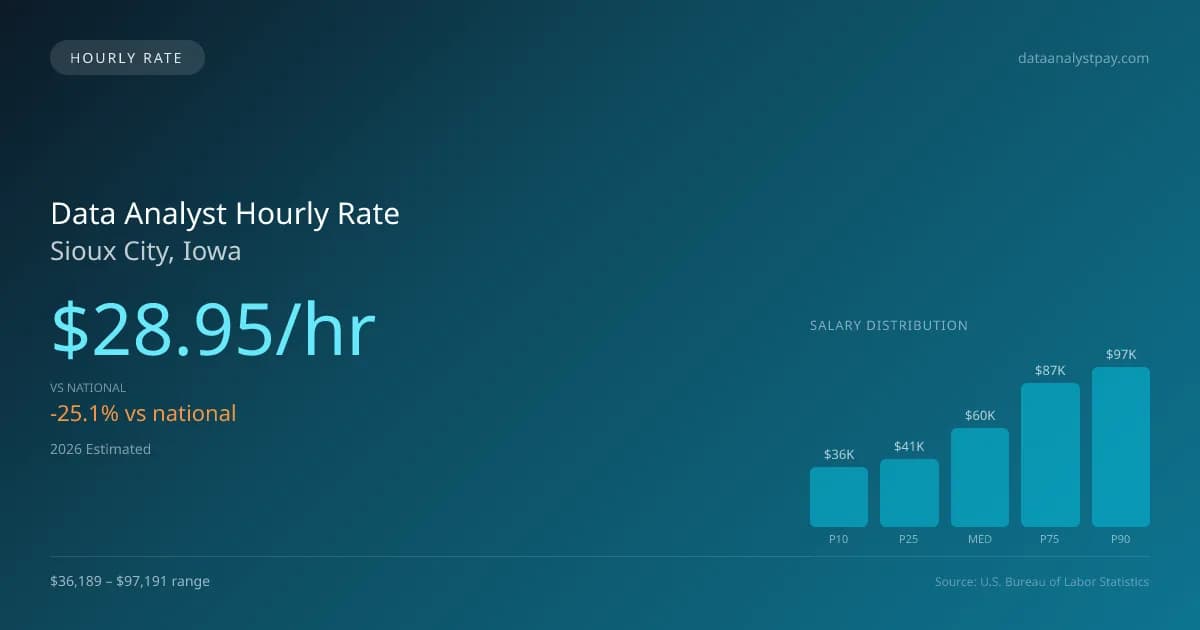 Data Analyst Hourly Rate in Sioux City, IA — 2026 est., based on 2025 BLS