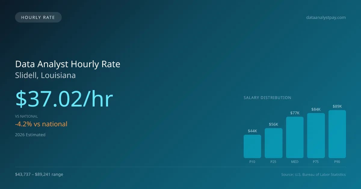 Data Analyst Hourly Rate in Slidell, LA — 2026 est., based on 2025 BLS