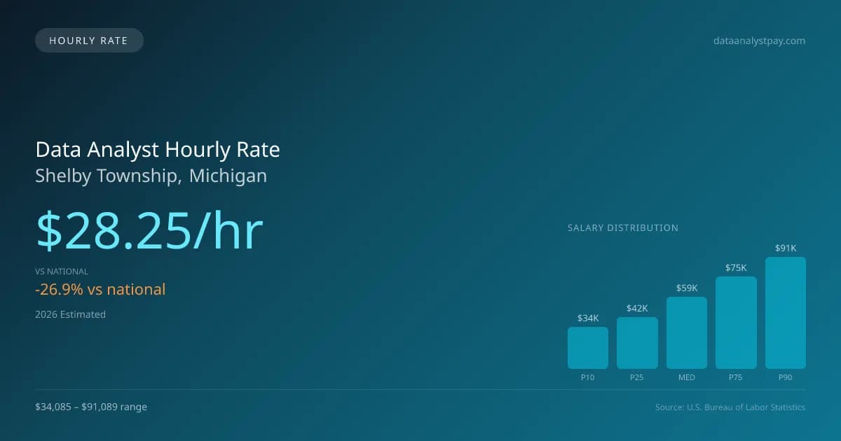 Data Analyst Hourly Rate in Shelby Township, MI — 2026 est., based on 2025 BLS