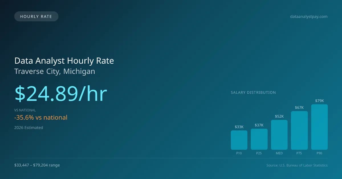 Data Analyst Hourly Rate in Traverse City, MI — 2026 est., based on 2025 BLS
