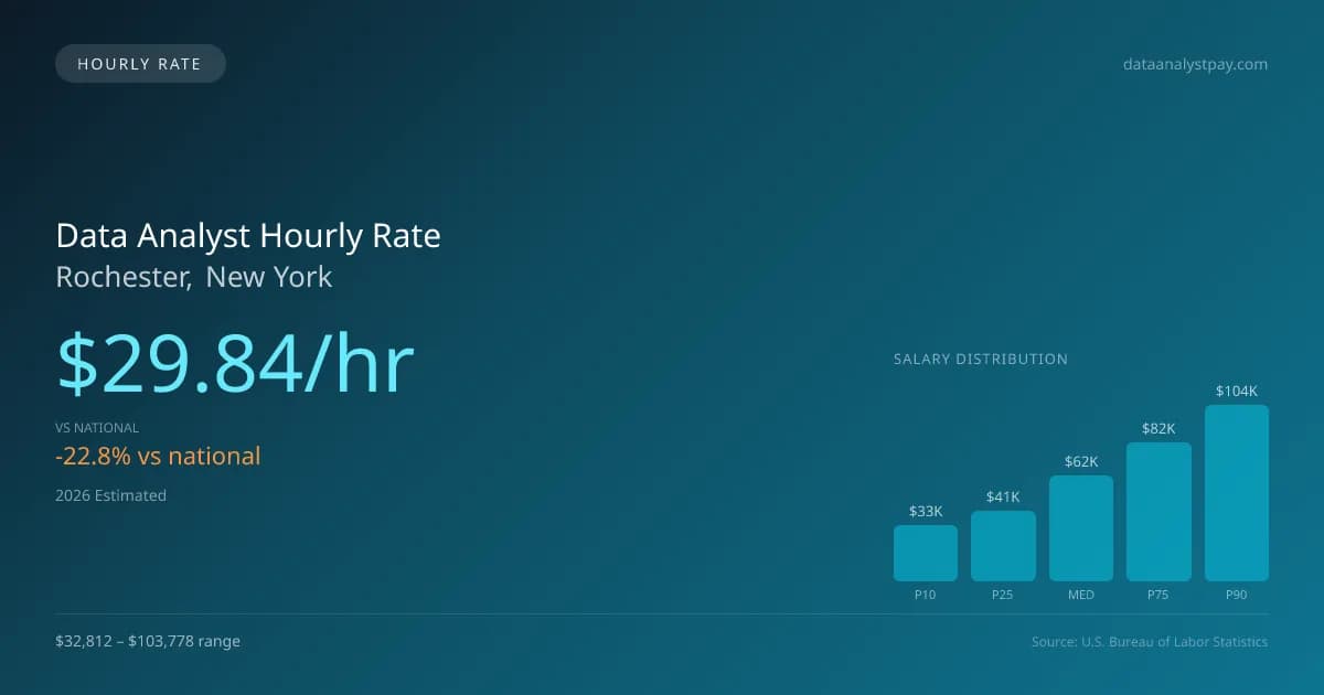 Data Analyst Hourly Rate in Rochester, NY — 2026 est., based on 2025 BLS