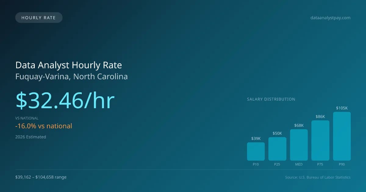 Data Analyst Hourly Rate in Fuquay-Varina, NC — 2026 est., based on 2025 BLS
