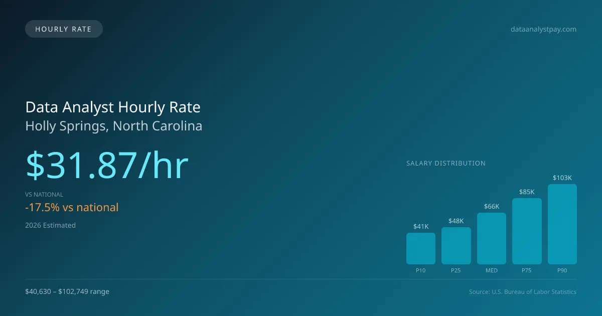 Data Analyst Hourly Rate in Holly Springs, NC — 2026 est., based on 2025 BLS