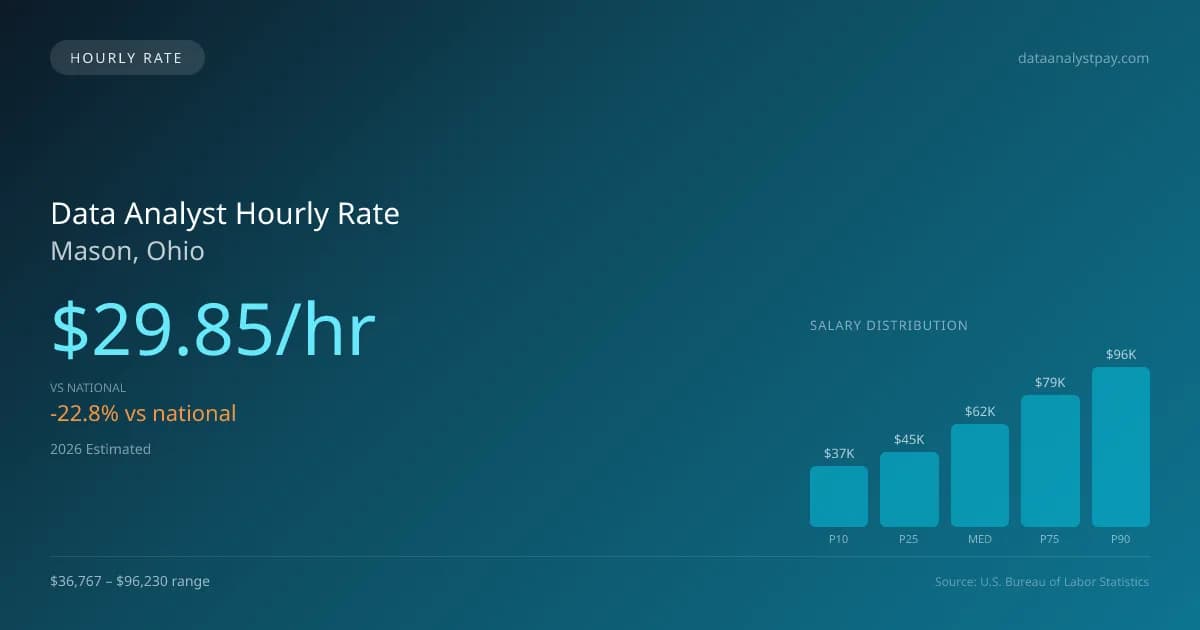 Data Analyst Hourly Rate in Mason, OH — 2026 est., based on 2025 BLS