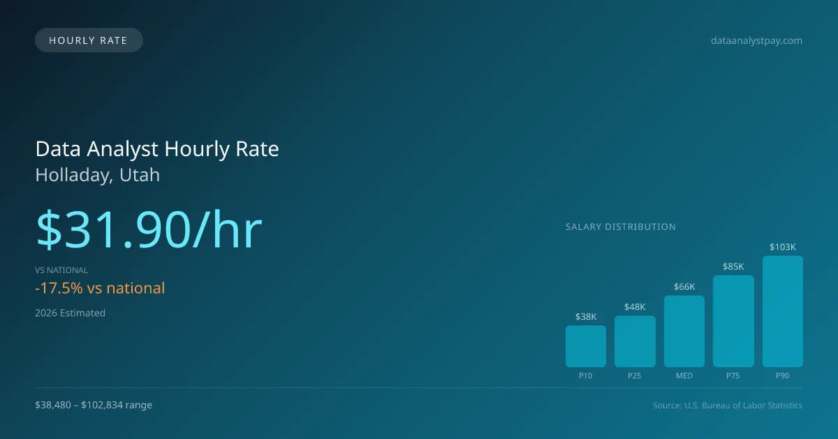 Data Analyst Hourly Rate in Holladay, UT — 2026 est., based on 2025 BLS