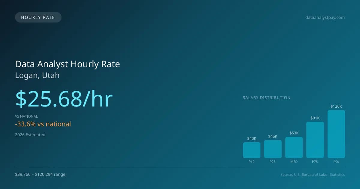 Data Analyst Hourly Rate in Logan, UT — 2026 est., based on 2025 BLS