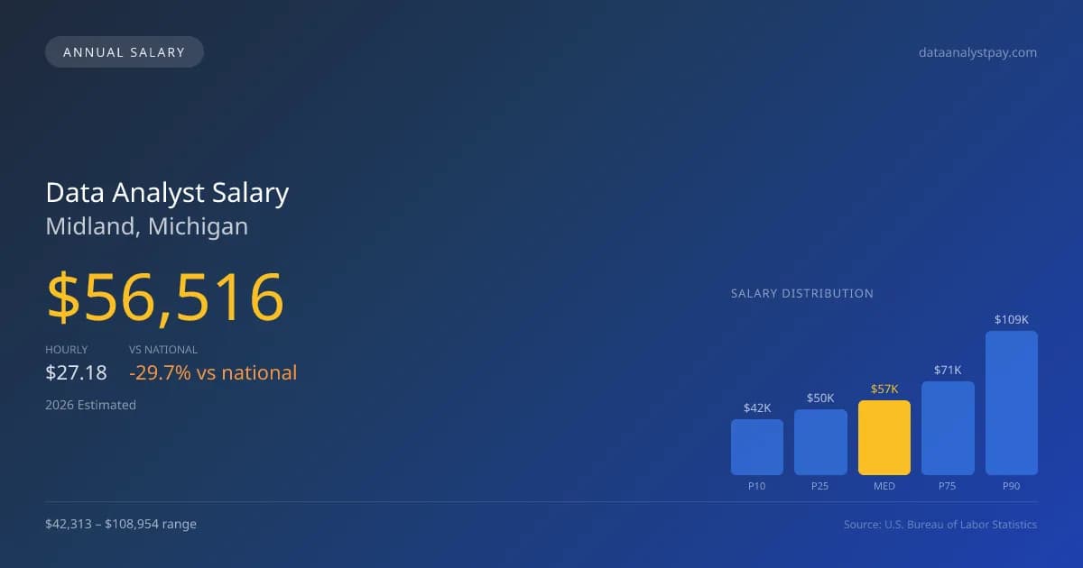 Data Analyst Salary in Midland, MI — 2026 est., based on 2025 BLS