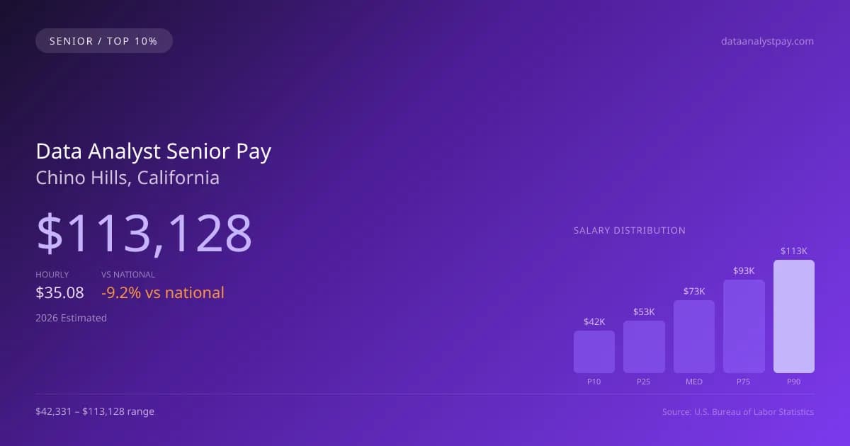 Data Analyst Senior Salary in Chino Hills, CA — 2026 est., based on 2025 BLS