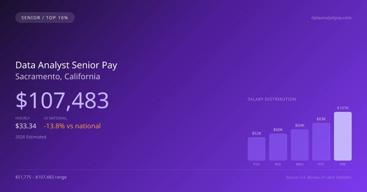 Data Analyst Senior Salary in Sacramento, CA — 2026 est., based on 2025 BLS