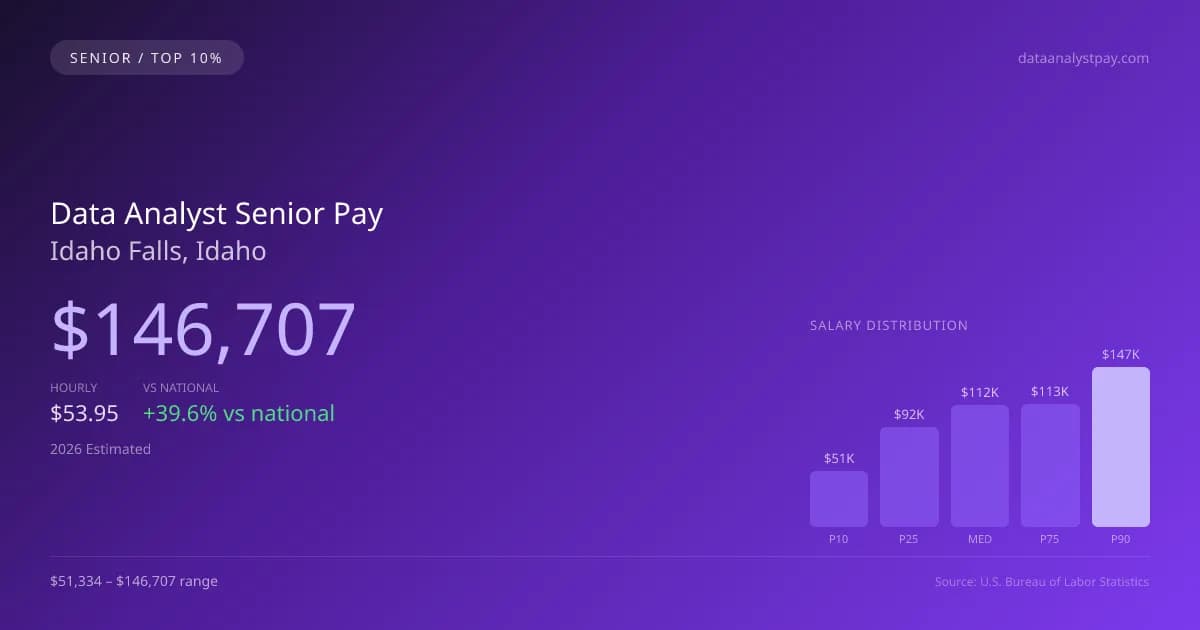 Data Analyst Senior Salary in Idaho Falls, ID — 2026 est., based on 2025 BLS