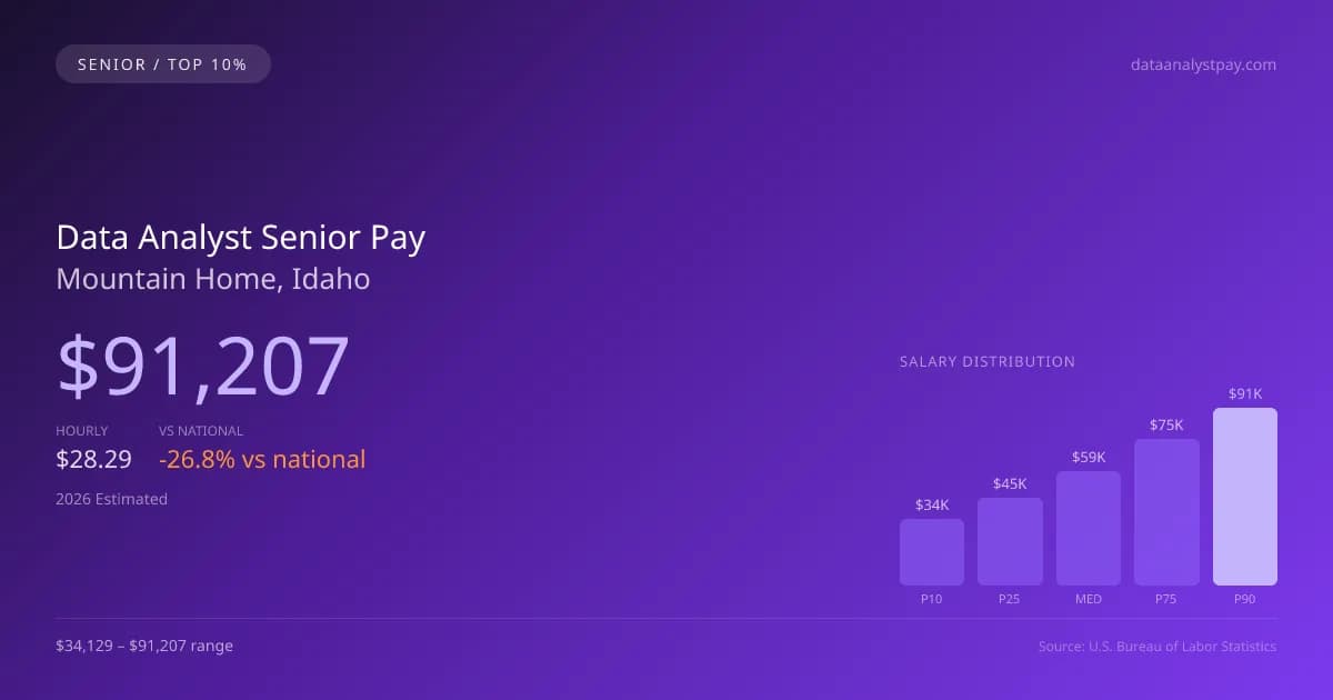 Data Analyst Senior Salary in Mountain Home, ID — 2026 est., based on 2025 BLS