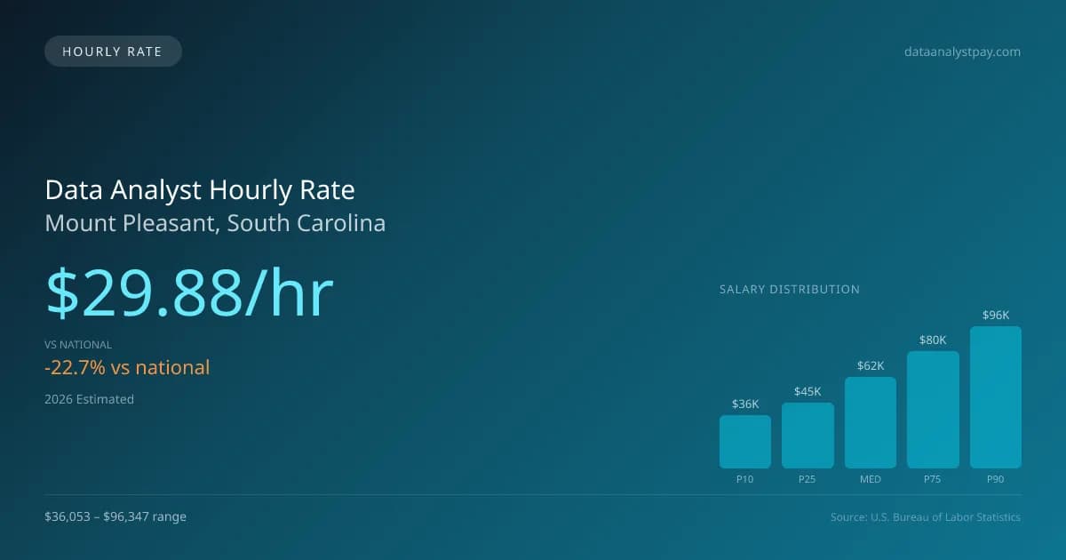 Data Analyst Hourly Rate in Mount Pleasant, SC — 2026 est., based on 2025 BLS