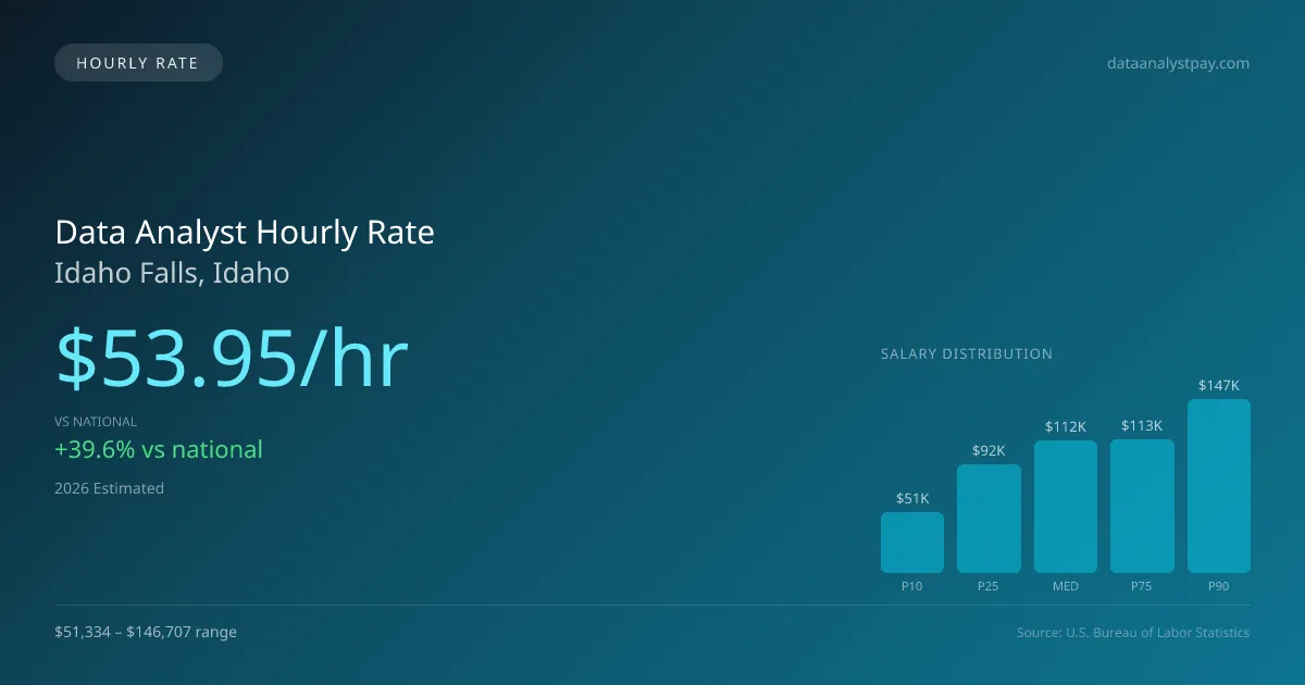 Data Analyst Hourly Rate in Idaho Falls, ID — 2026 est., based on 2025 BLS