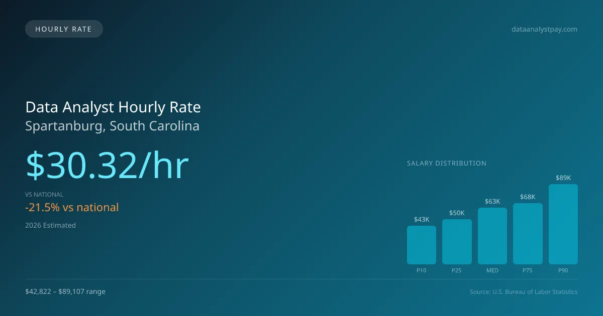 Data Analyst Hourly Rate in Spartanburg, SC — 2026 est., based on 2025 BLS