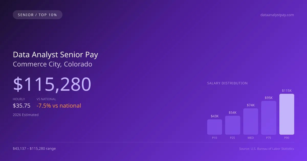 Data Analyst Senior Salary in Commerce City, CO — 2026 est., based on 2025 BLS